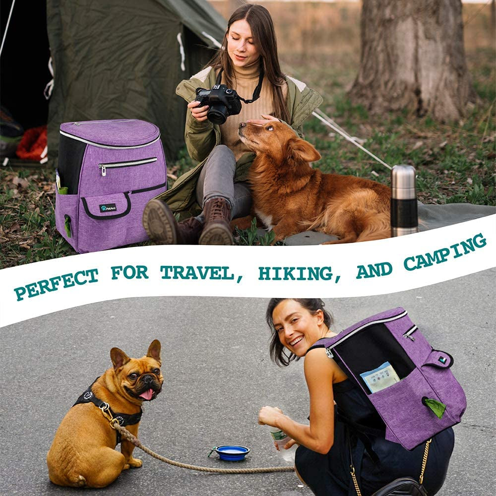 27L Airline-Approved Pet Travel Backpack | Complete Dog Travel Organizer with Food Storage & Feeding Accessories