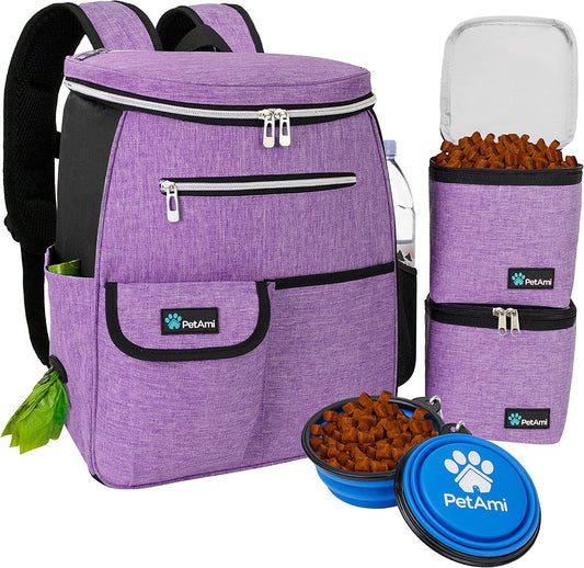 27L Airline-Approved Pet Travel Backpack | Complete Dog Travel Organizer with Food Storage & Feeding Accessories